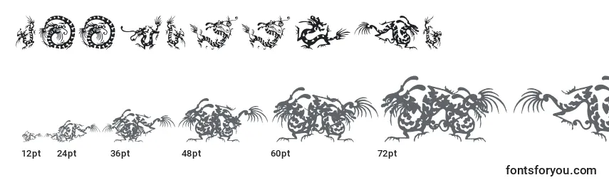 HFF Chinese Dragon Font Sizes