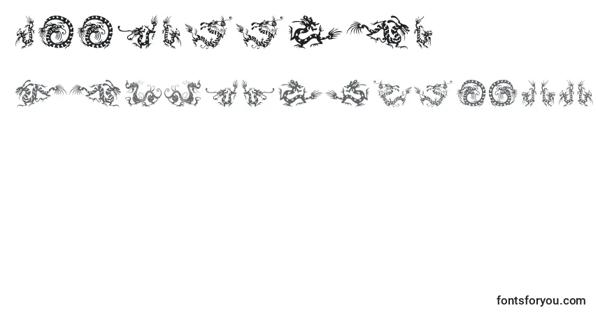 HFF Chinese Dragon (129546)-fontti – aakkoset, numerot, erikoismerkit