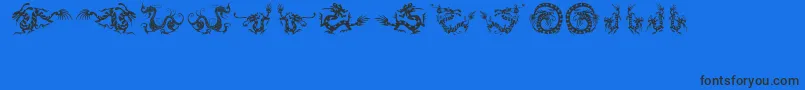 フォントHFF Chinese Dragon – 黒い文字の青い背景