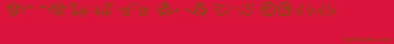 HFF Chinese Dragon-Schriftart – Braune Schriften auf rotem Hintergrund