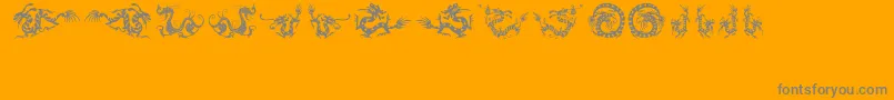 HFF Chinese Dragon-Schriftart – Graue Schriften auf orangefarbenem Hintergrund