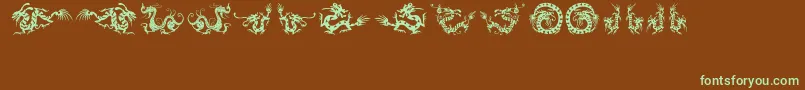 HFF Chinese Dragon-Schriftart – Grüne Schriften auf braunem Hintergrund