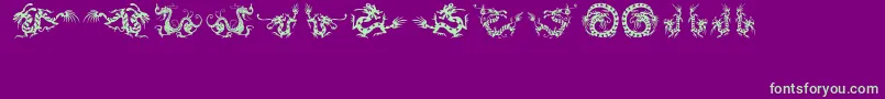 HFF Chinese Dragon-Schriftart – Grüne Schriften auf violettem Hintergrund