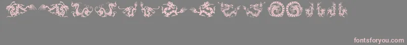 HFF Chinese Dragon-Schriftart – Rosa Schriften auf grauem Hintergrund