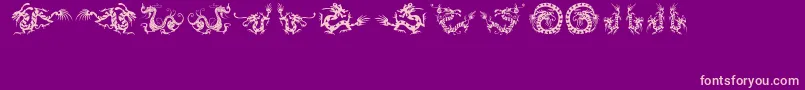 HFF Chinese Dragon-Schriftart – Rosa Schriften auf violettem Hintergrund