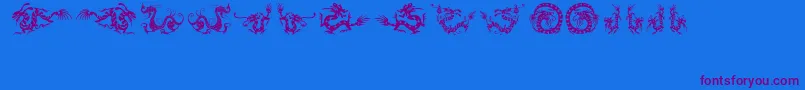 HFF Chinese Dragon-Schriftart – Violette Schriften auf blauem Hintergrund