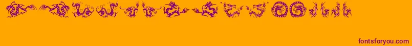 HFF Chinese Dragon-Schriftart – Violette Schriften auf orangefarbenem Hintergrund