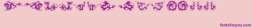 HFF Chinese Dragon Font – Purple Fonts on Pink Background