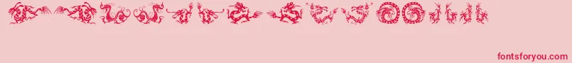 HFF Chinese Dragon-Schriftart – Rote Schriften auf rosa Hintergrund