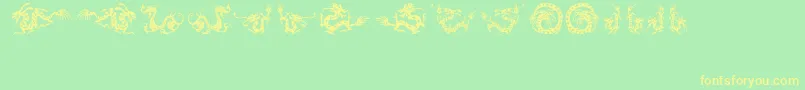 HFF Chinese Dragon Font – Yellow Fonts on Green Background