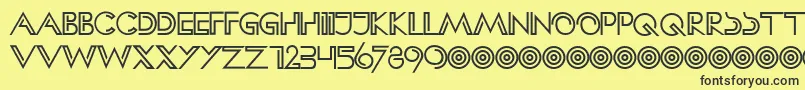 HFF Clip Hanger Font – Black Fonts on Yellow Background