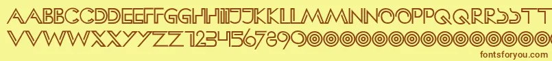 HFF Clip Hanger Font – Brown Fonts on Yellow Background