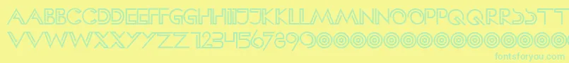 HFF Clip Hanger Font – Green Fonts on Yellow Background