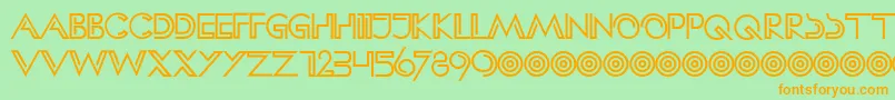 HFF Clip Hanger Font – Orange Fonts on Green Background