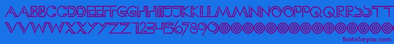 HFF Clip Hanger Font – Purple Fonts on Blue Background