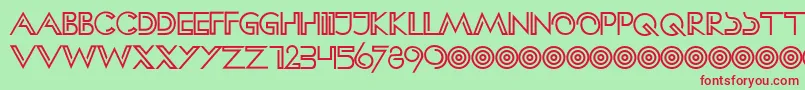 HFF Clip Hanger Font – Red Fonts on Green Background