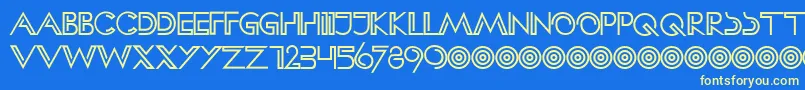 HFF Clip Hanger Font – Yellow Fonts on Blue Background