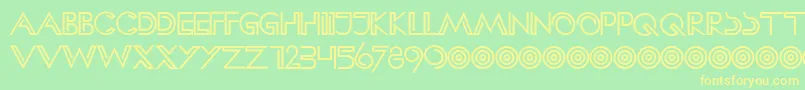 HFF Clip Hanger-Schriftart – Gelbe Schriften auf grünem Hintergrund