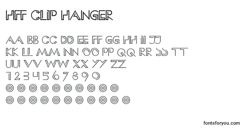 Schriftart HFF Clip Hanger (129548) – Alphabet, Zahlen, spezielle Symbole