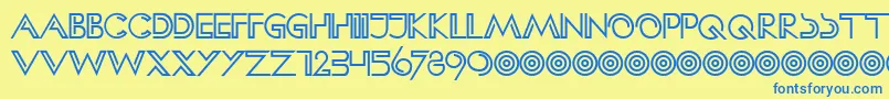 HFF Clip Hanger Font – Blue Fonts on Yellow Background