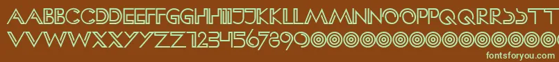 HFF Clip Hanger Font – Green Fonts on Brown Background