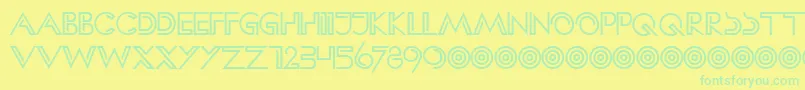 HFF Clip Hanger Font – Green Fonts on Yellow Background