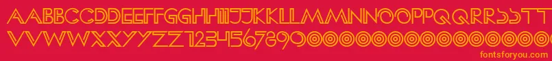 HFF Clip Hanger-Schriftart – Orangefarbene Schriften auf rotem Hintergrund