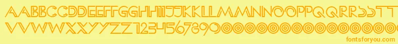 HFF Clip Hanger Font – Orange Fonts on Yellow Background