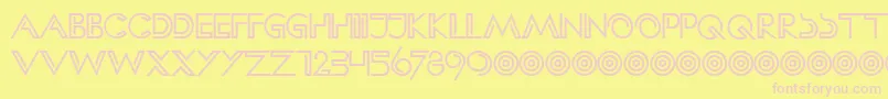 HFF Clip Hanger Font – Pink Fonts on Yellow Background