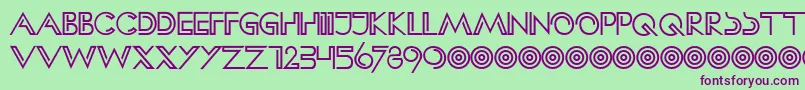 HFF Clip Hanger Font – Purple Fonts on Green Background