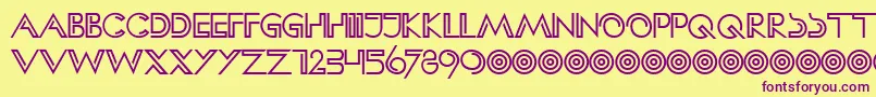 HFF Clip Hanger Font – Purple Fonts on Yellow Background