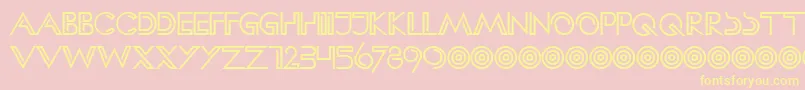 HFF Clip Hanger Font – Yellow Fonts on Pink Background