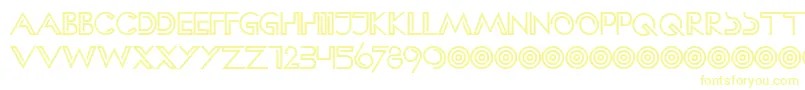 HFF Clip Hanger Font – Yellow Fonts on White Background