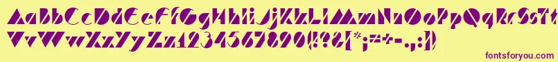 HFF Code Deco Font – Purple Fonts on Yellow Background