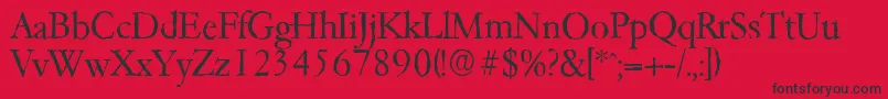 GarfeldantiqueLight Font – Black Fonts on Red Background