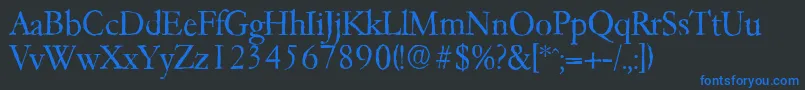 GarfeldantiqueLight Font – Blue Fonts on Black Background