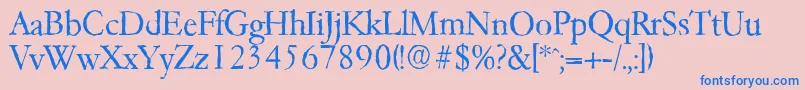 GarfeldantiqueLight Font – Blue Fonts on Pink Background