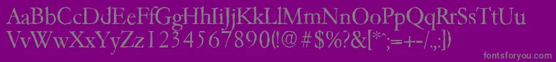 GarfeldantiqueLight Font – Gray Fonts on Purple Background