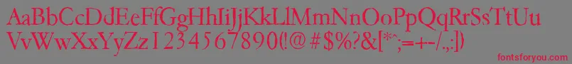 GarfeldantiqueLight Font – Red Fonts on Gray Background