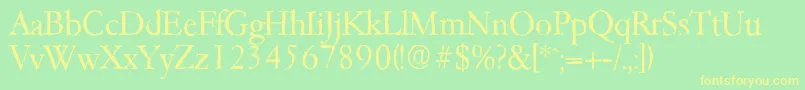 GarfeldantiqueLight Font – Yellow Fonts on Green Background