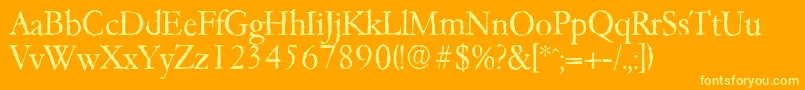 GarfeldantiqueLight Font – Yellow Fonts on Orange Background