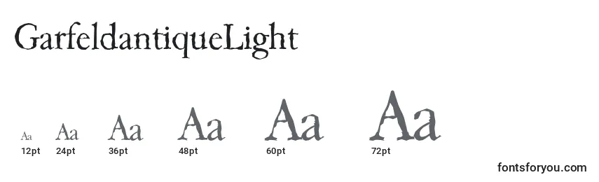 GarfeldantiqueLight Font Sizes