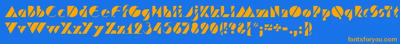 HFF Code Deco Font – Orange Fonts on Blue Background