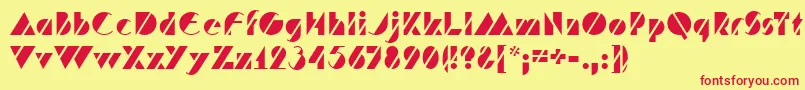 フォントHFF Code Deco – 赤い文字の黄色い背景