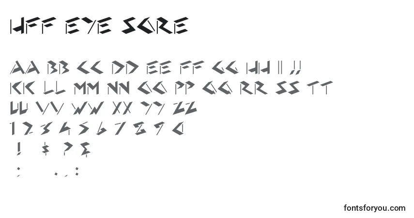 Schriftart HFF Eye Sore – Alphabet, Zahlen, spezielle Symbole