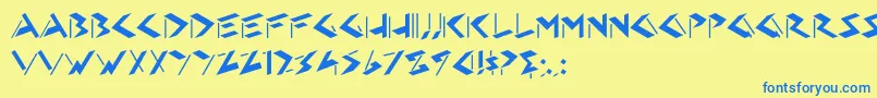 HFF Eye Sore Font – Blue Fonts on Yellow Background