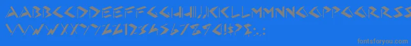 フォントHFF Eye Sore – 青い背景に灰色の文字