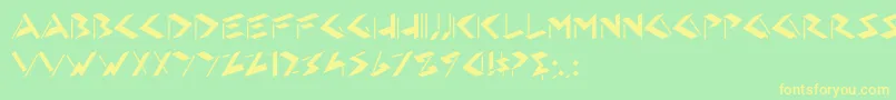 HFF Eye Sore Font – Yellow Fonts on Green Background