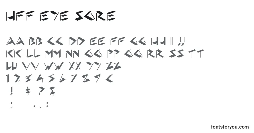 A fonte HFF Eye Sore (129552) – alfabeto, números, caracteres especiais