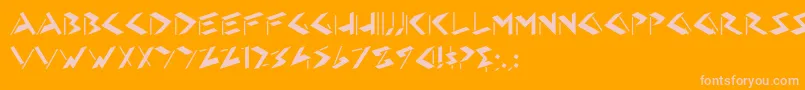 HFF Eye Sore-Schriftart – Rosa Schriften auf orangefarbenem Hintergrund